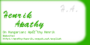 henrik apathy business card